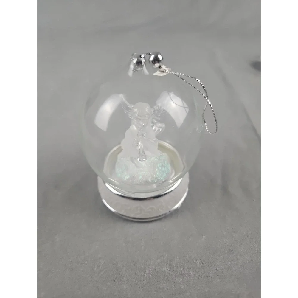 Snow Globe Vintage Style‎ Retro Christmas Ornament Decor Angel Plays Music